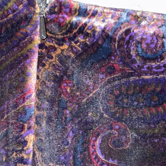 Lauren Ralph Lauren Vintage Velvet Paisley A-Line Skirt in Deep Purple Size 10 - Picture 5 of 10